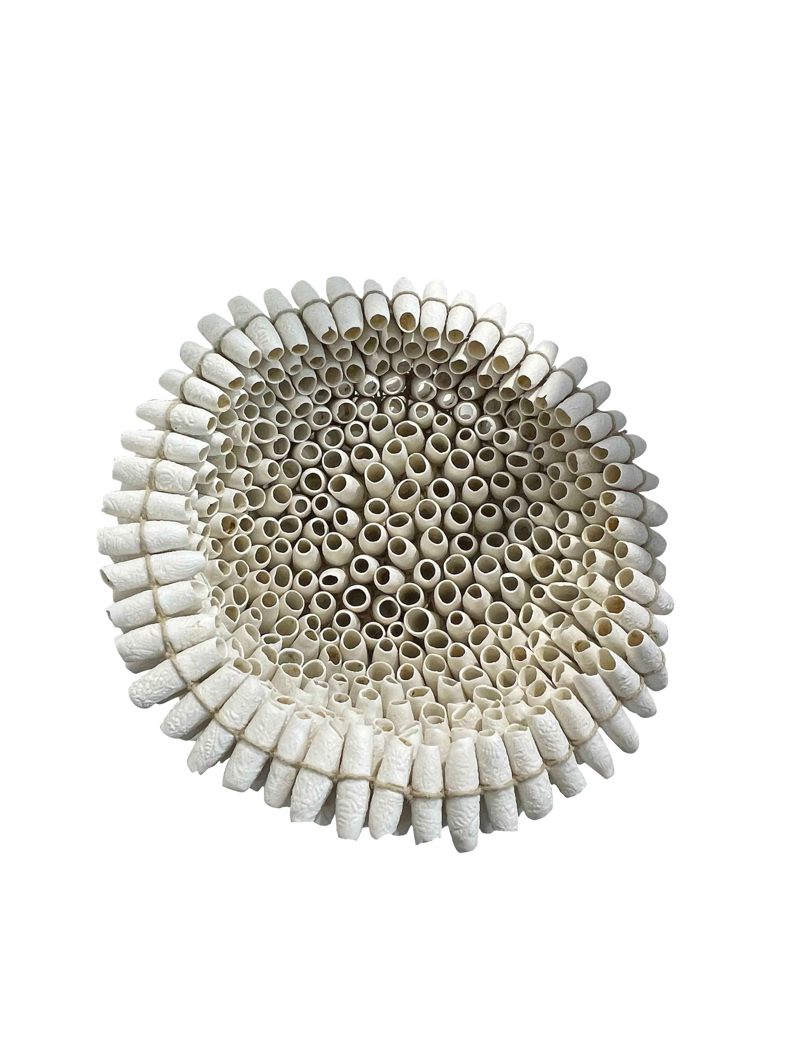 Contemporary French handmade porcelain tubes.
Joined together in the shape of a large bowl.
Unique and very decorative.
