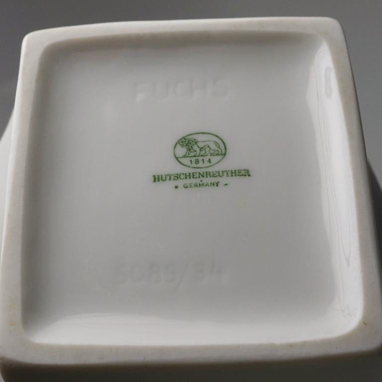 Moderno Vaso in porcellana bianca di Heinrich Fuchs per Hutschenreuther, 1960 in vendita