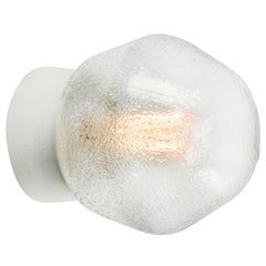 Lampade da parete e da soffitto in porcellana bianca vintage con vetro smerigliato