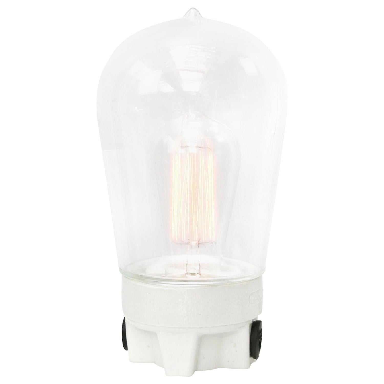 White Porcelain Vintage Industrial Clear Glass Table lamp