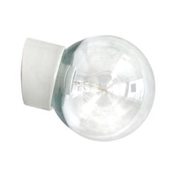 White Porcelain Vintage Industrial Clear Glass Wall Lamp Scones