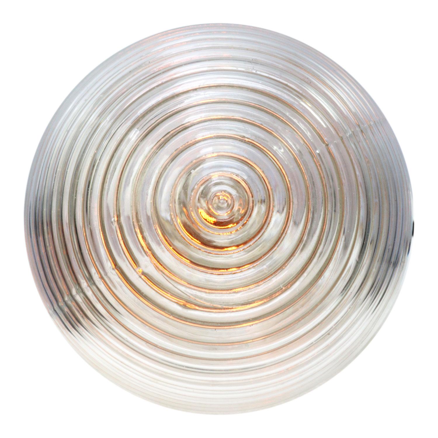 French White Porcelain Vintage Industrial Holophane Glass Pendant Lights