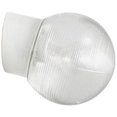 White Porcelain Vintage Industrial Holophane Glass Wall Lamps Scones