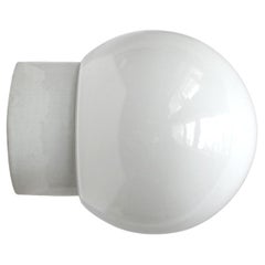 Lampada da parete in porcellana bianca, vetro opalino industriale vintage, sconce