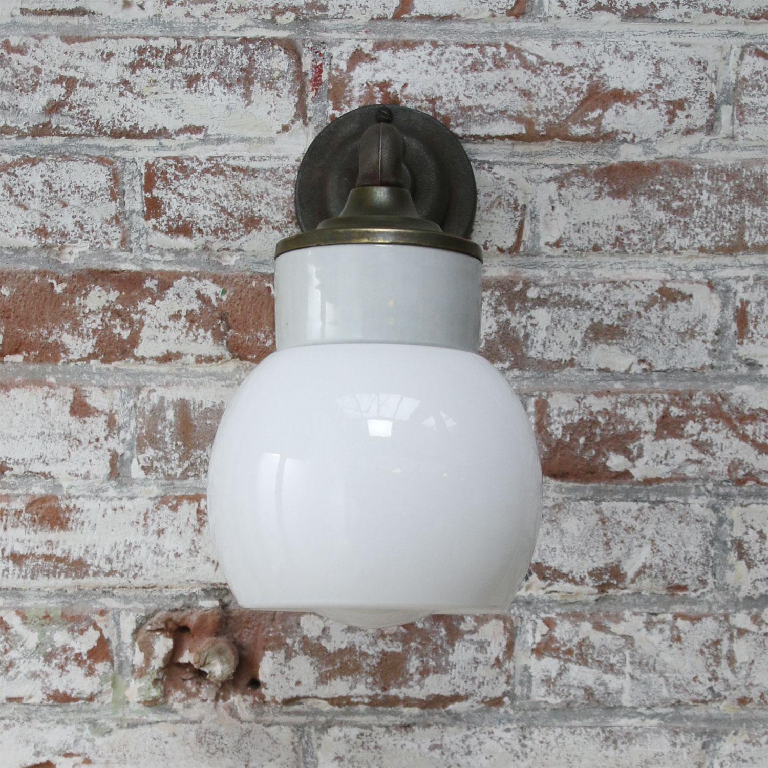 vintage milk glass sconce