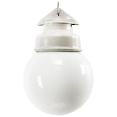 White Porcelain Vintage Industrial Opaline Milk Glass Pendant Lights
