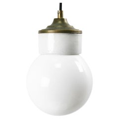 White Porcelain White Opaline Glass Vintage Industrial Brass Pendant Lights White Porcelain White Opaline Glass Vintage Industrial Brass Pendant Lights