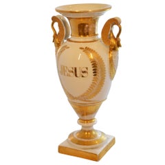 White Porcelain with Gold Detail Ceremonial Vase