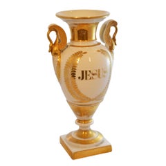 White Porcelain with Gold Detail Ceremonial Vase