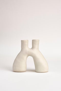 White Portal Stoneware Vase by Camila Apaez