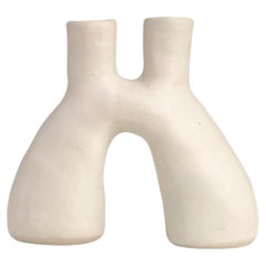 White Portal Stoneware Vase by Camila Apaez