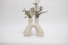 White Portal Stoneware Vase by Camila Apaez