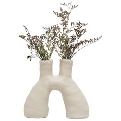 White Portal Stoneware Vase by Camila Apaez
