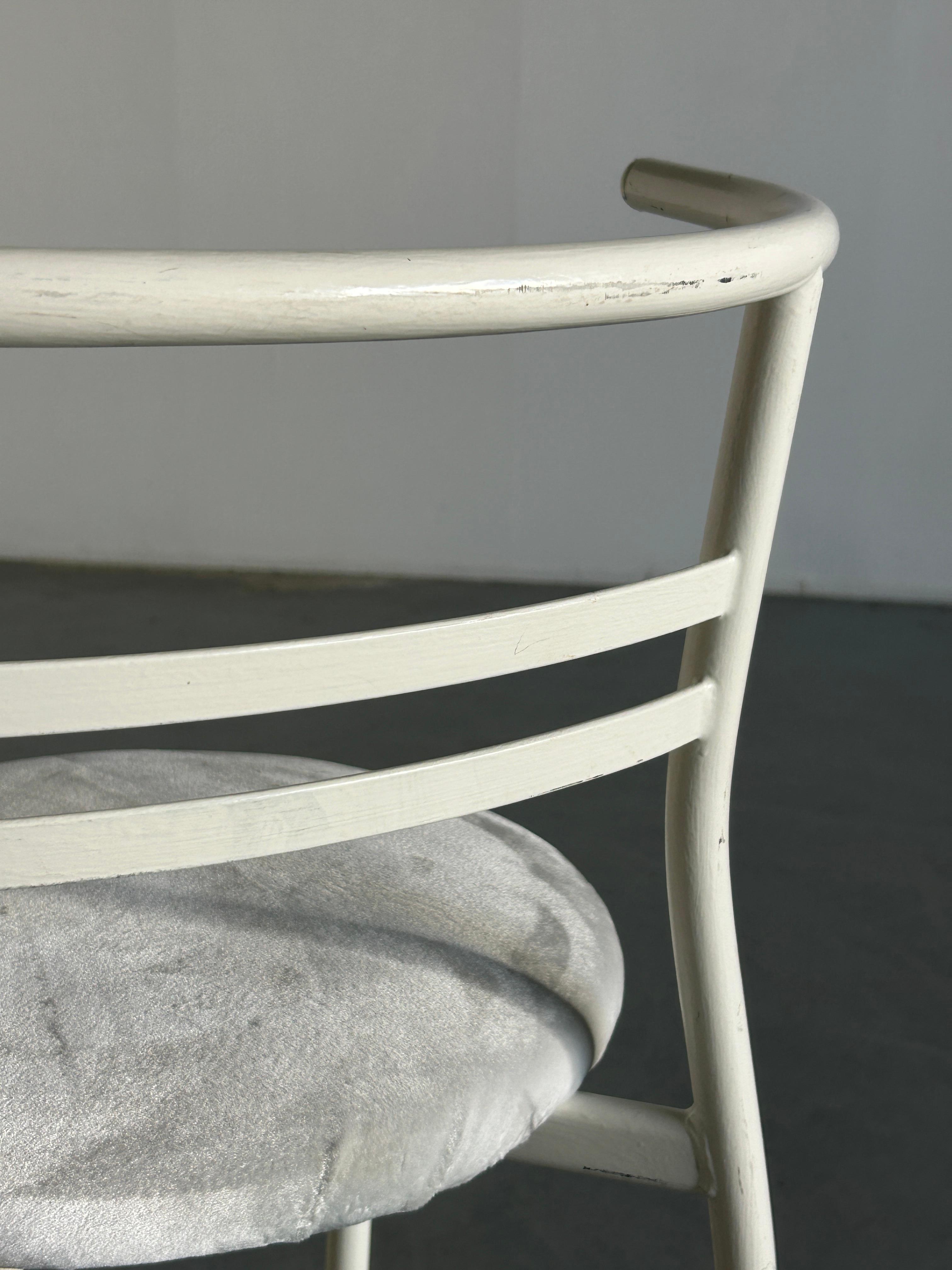 White Postmodern Memphis Style Metal Chair , 1980s Italy 5