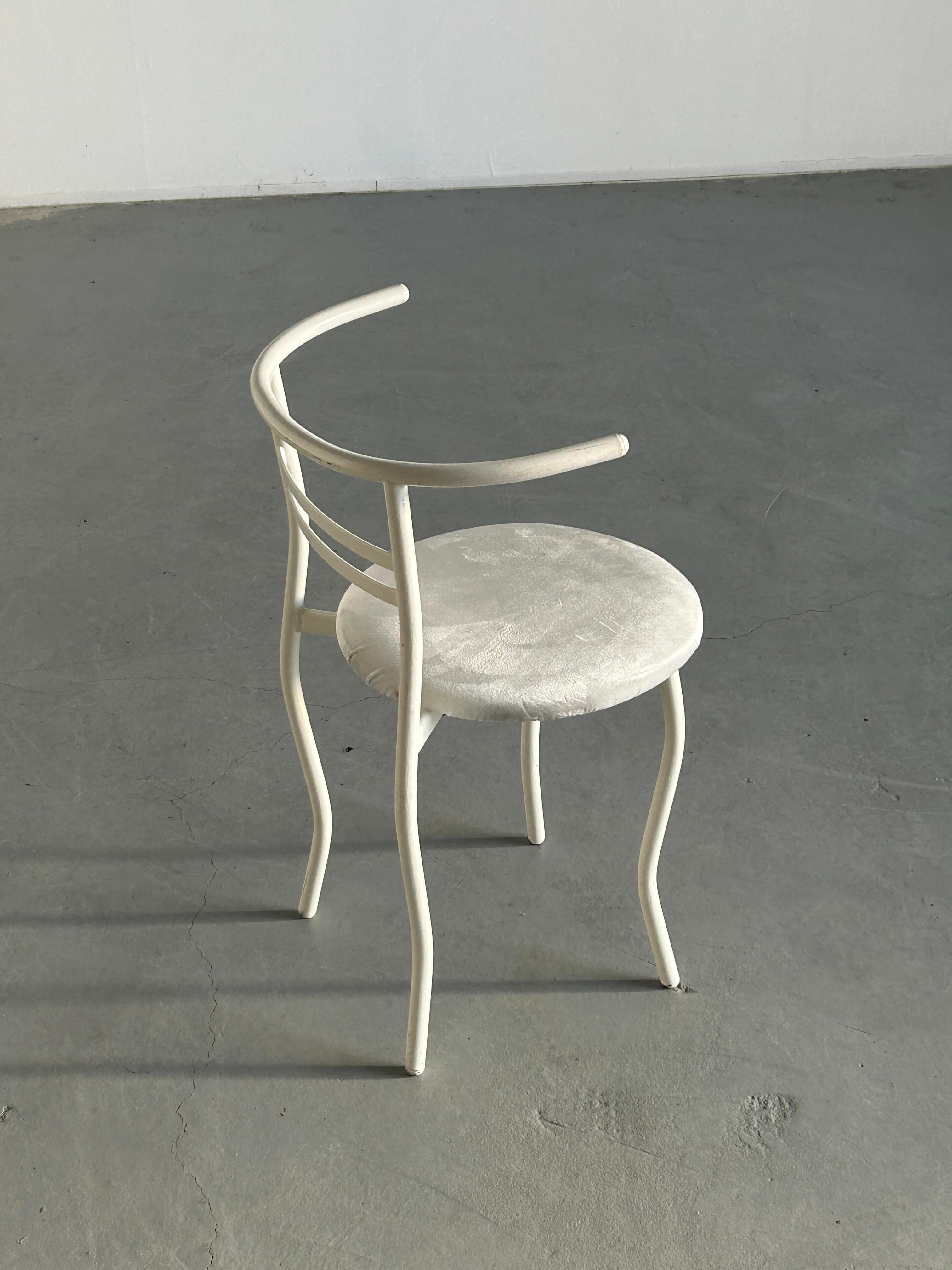 Late 20th Century White Postmodern Memphis Style Metal Chair , 1980s Italy