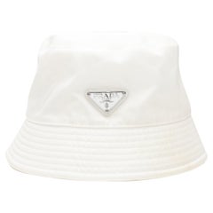 White Prada Re-Nylon Bucket Hat