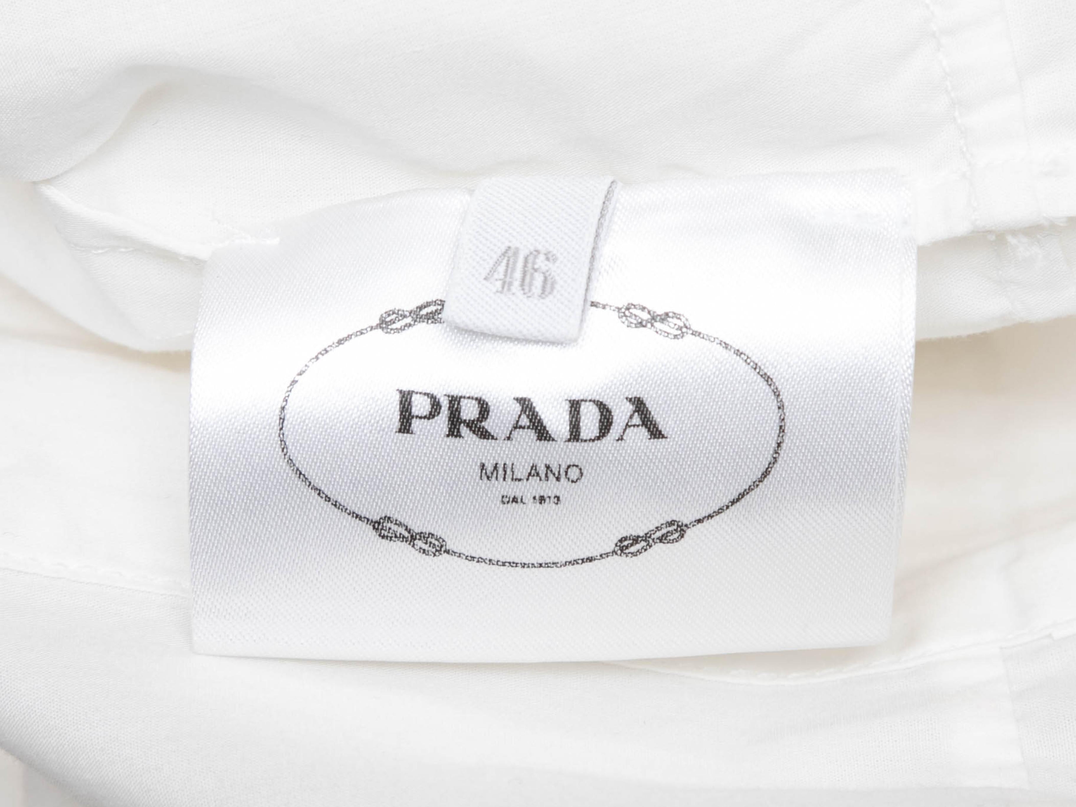 White Prada Sleeveless Button-Up Dress Size IT 46 For Sale 2