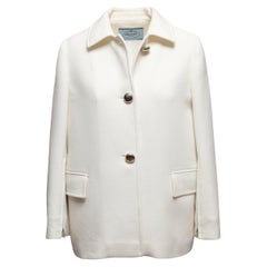 Prada - Veste en laine blanche, taille IT 42