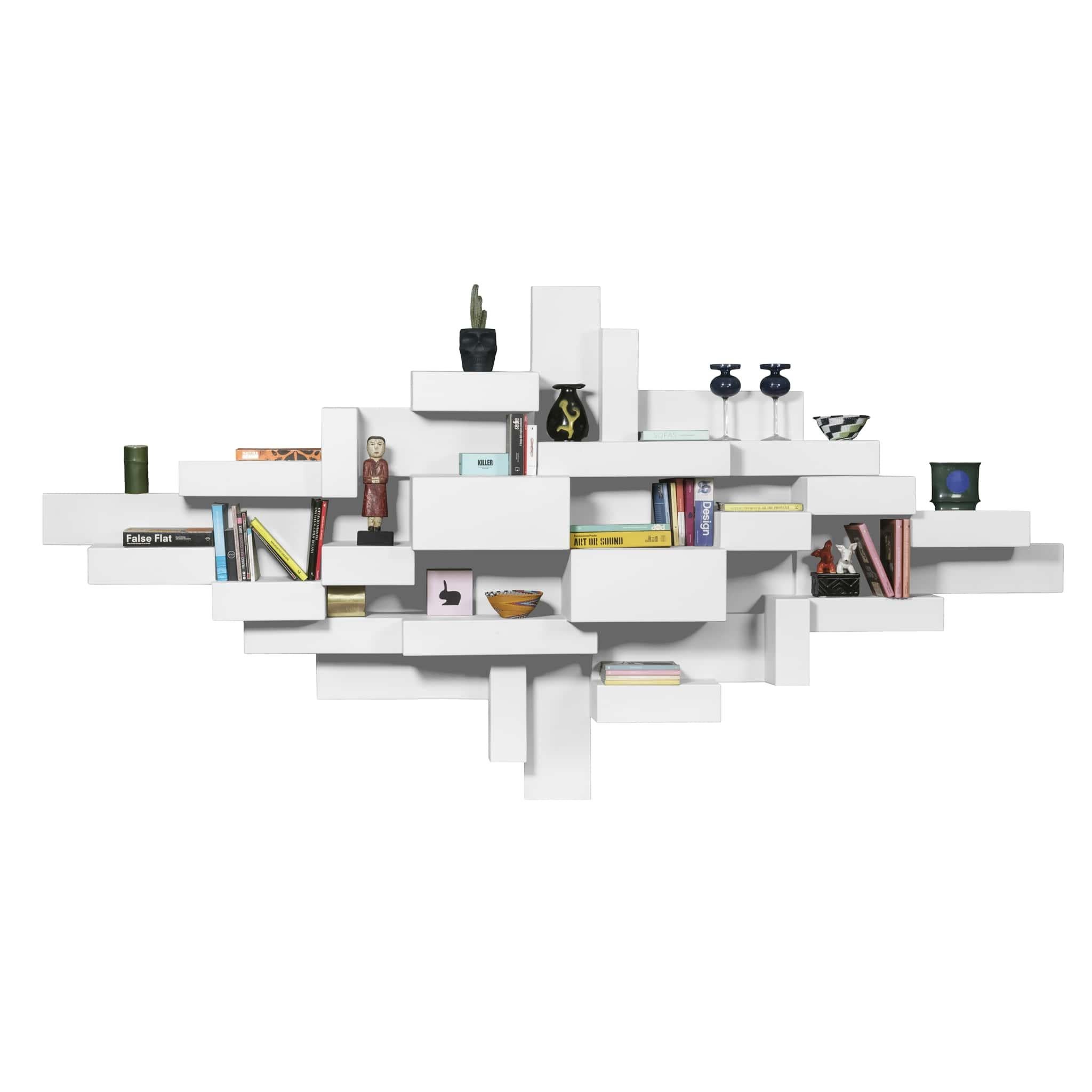 Weißer primitiver weißer Bücherregal von Studio Nucleo, hergestellt in Italien (Moderne) im Angebot