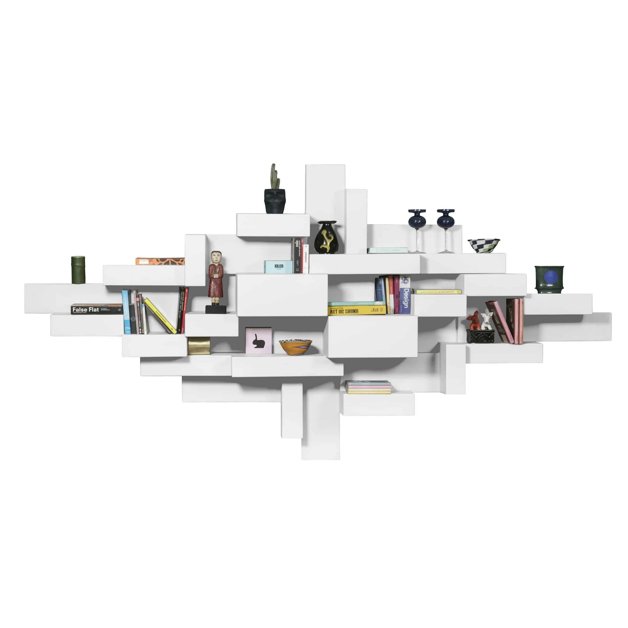 White Primitive Bookshelf by Studio Nucleo, Made in Italy