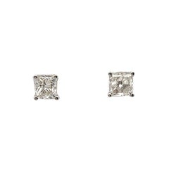 White Princess Diamond 1.84CT H/ VS2 in 14K White Gold Diamond Studs Earrings