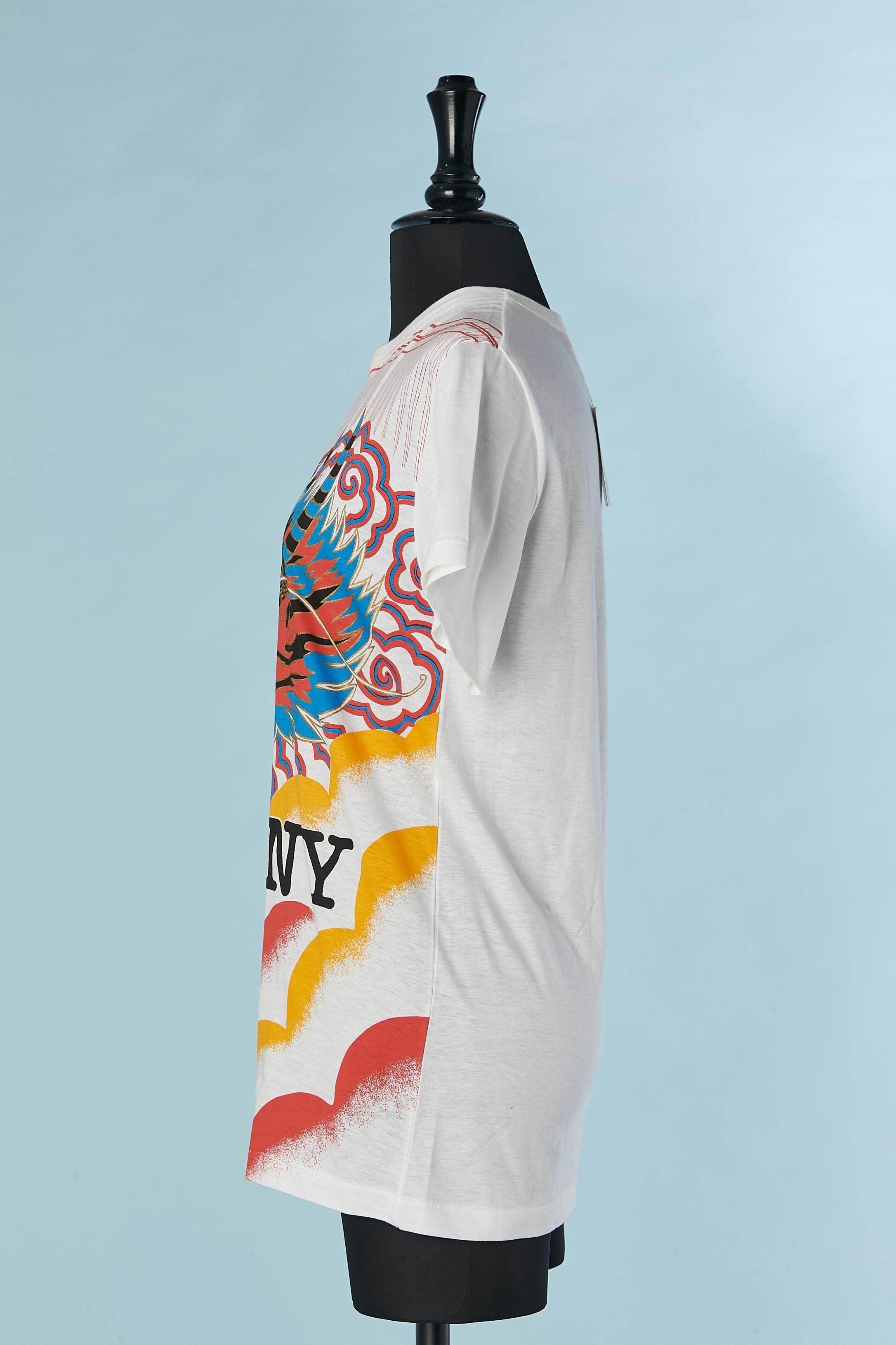 White printed tee-shirt I LOVE NY&Dragon Kansai International NEW with tag For Sale 1