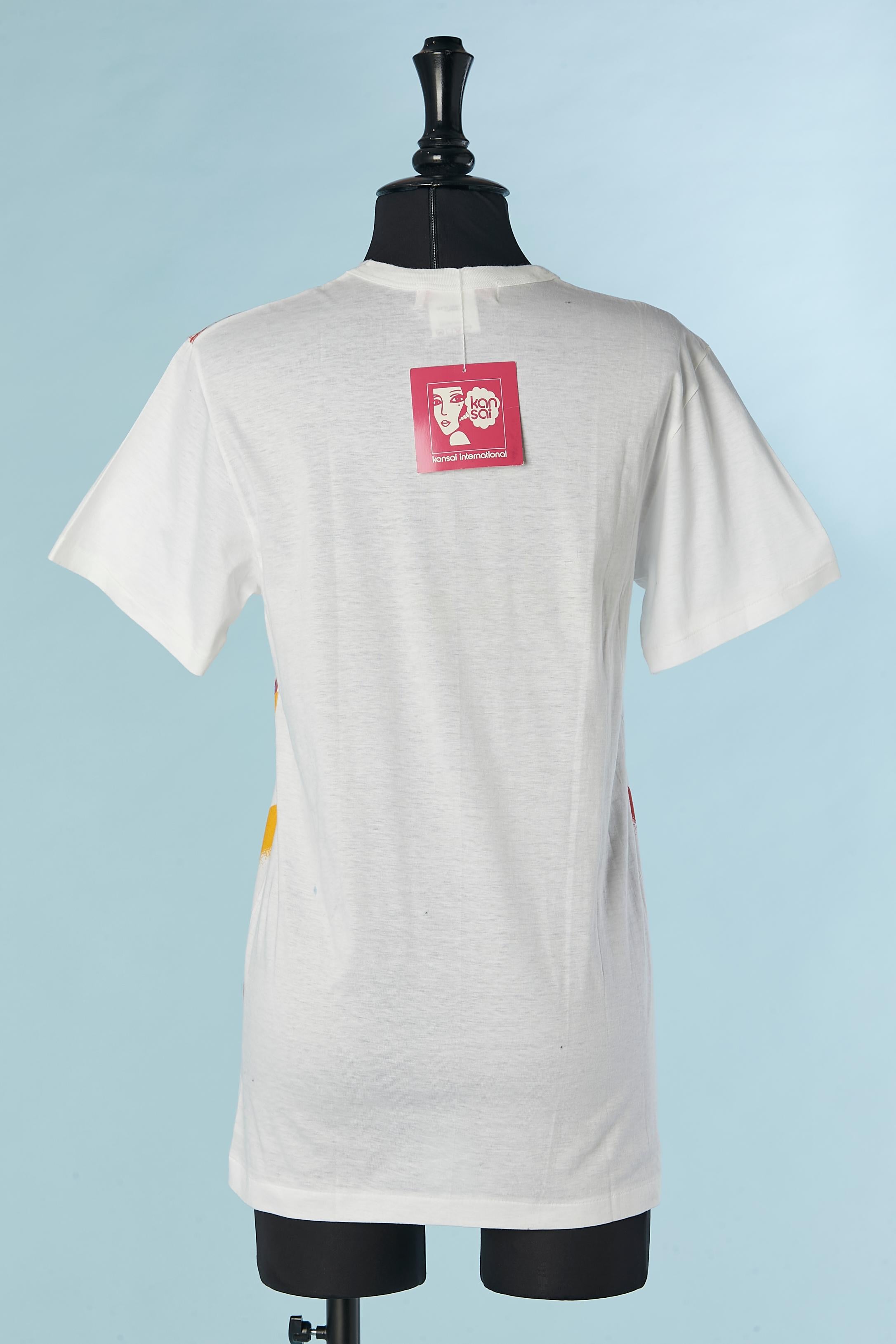 White printed tee-shirt I LOVE NY&Dragon Kansai International NEW with tag  For Sale 2