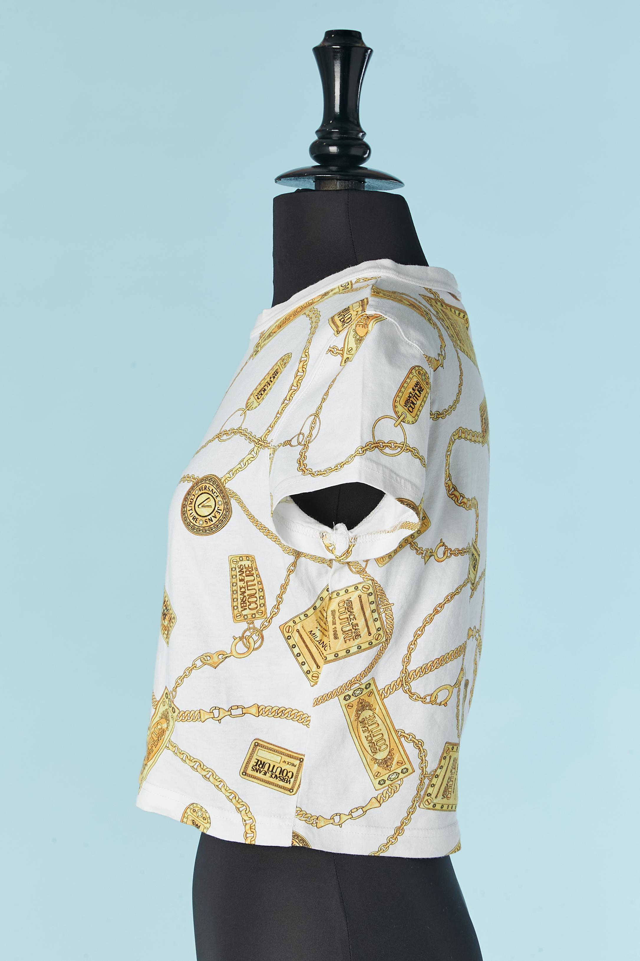 White printed tee-shirt VERSACE JEANS COUTURE For Sale 1