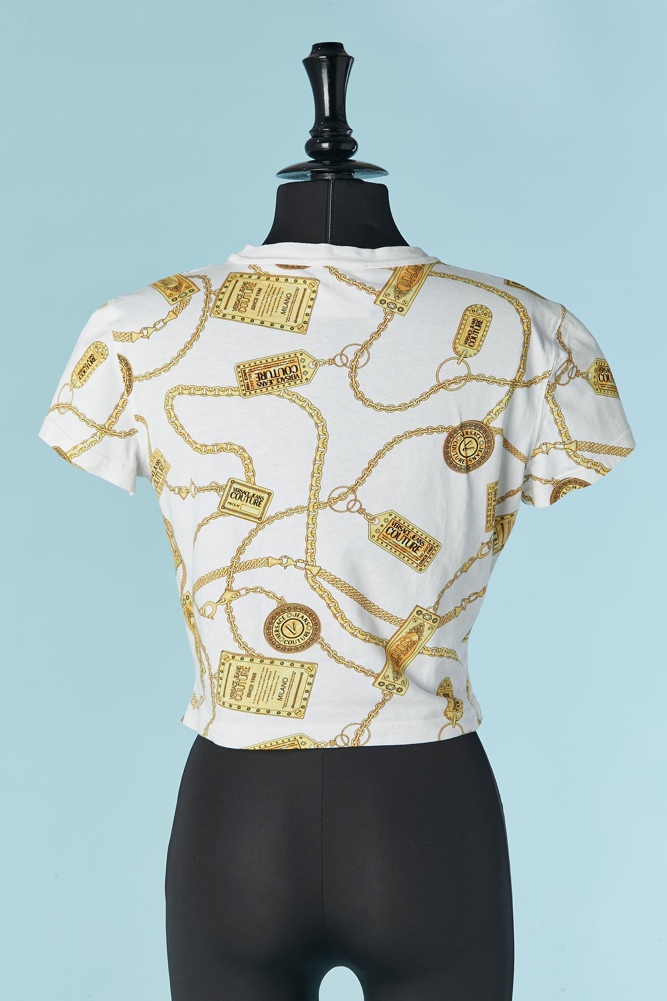 White printed tee-shirt VERSACE JEANS COUTURE For Sale 2