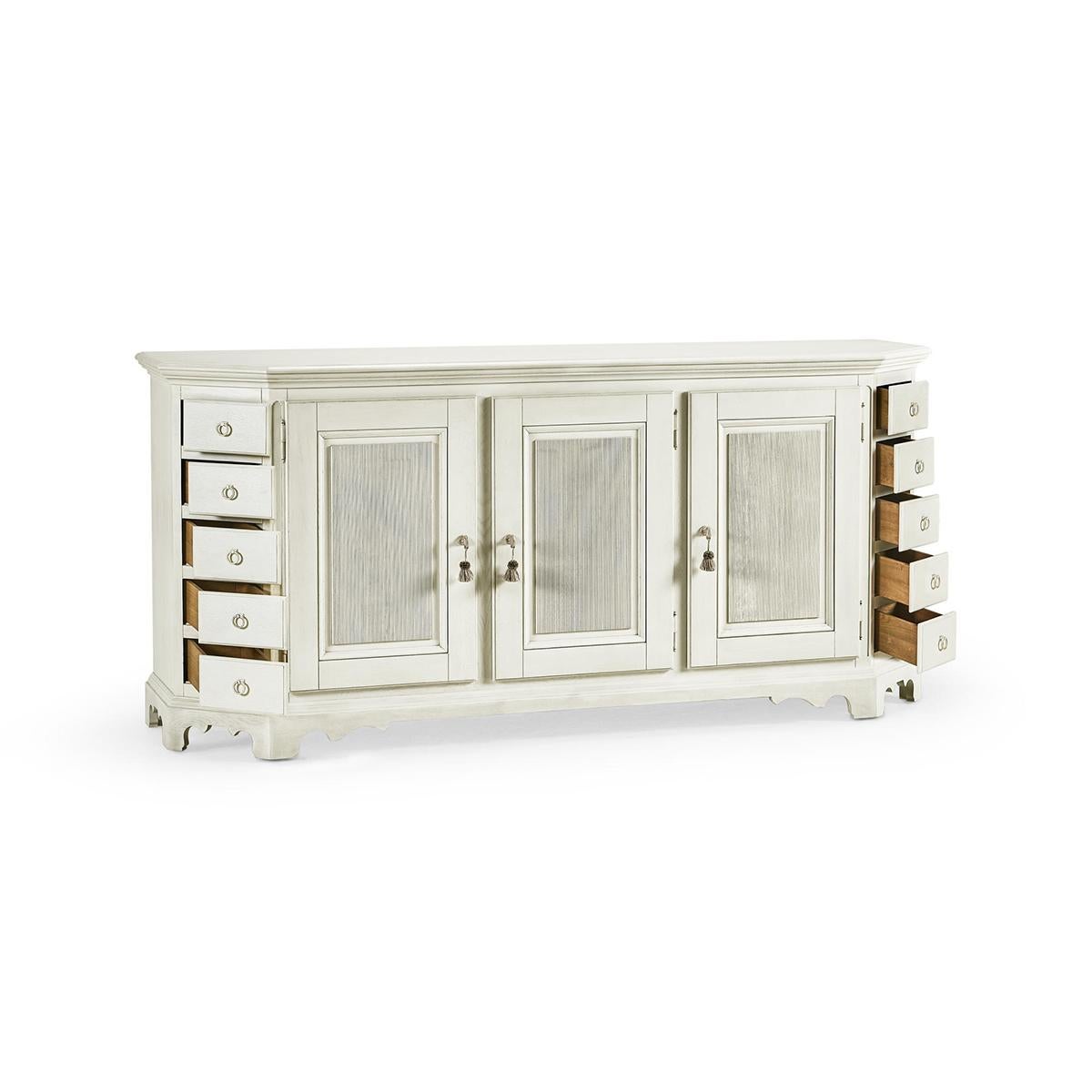 French Provincial White Provincial Buffet Sideboard For Sale