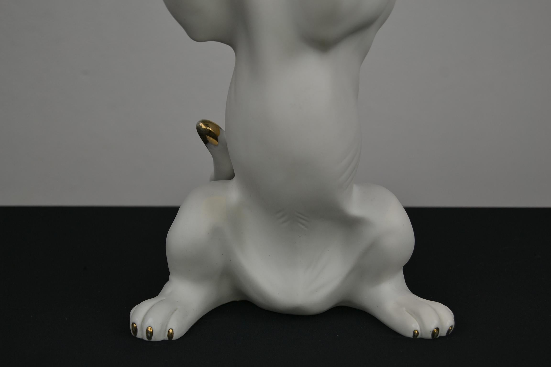 White Puma Biscuit Porcelain Sculpture  4