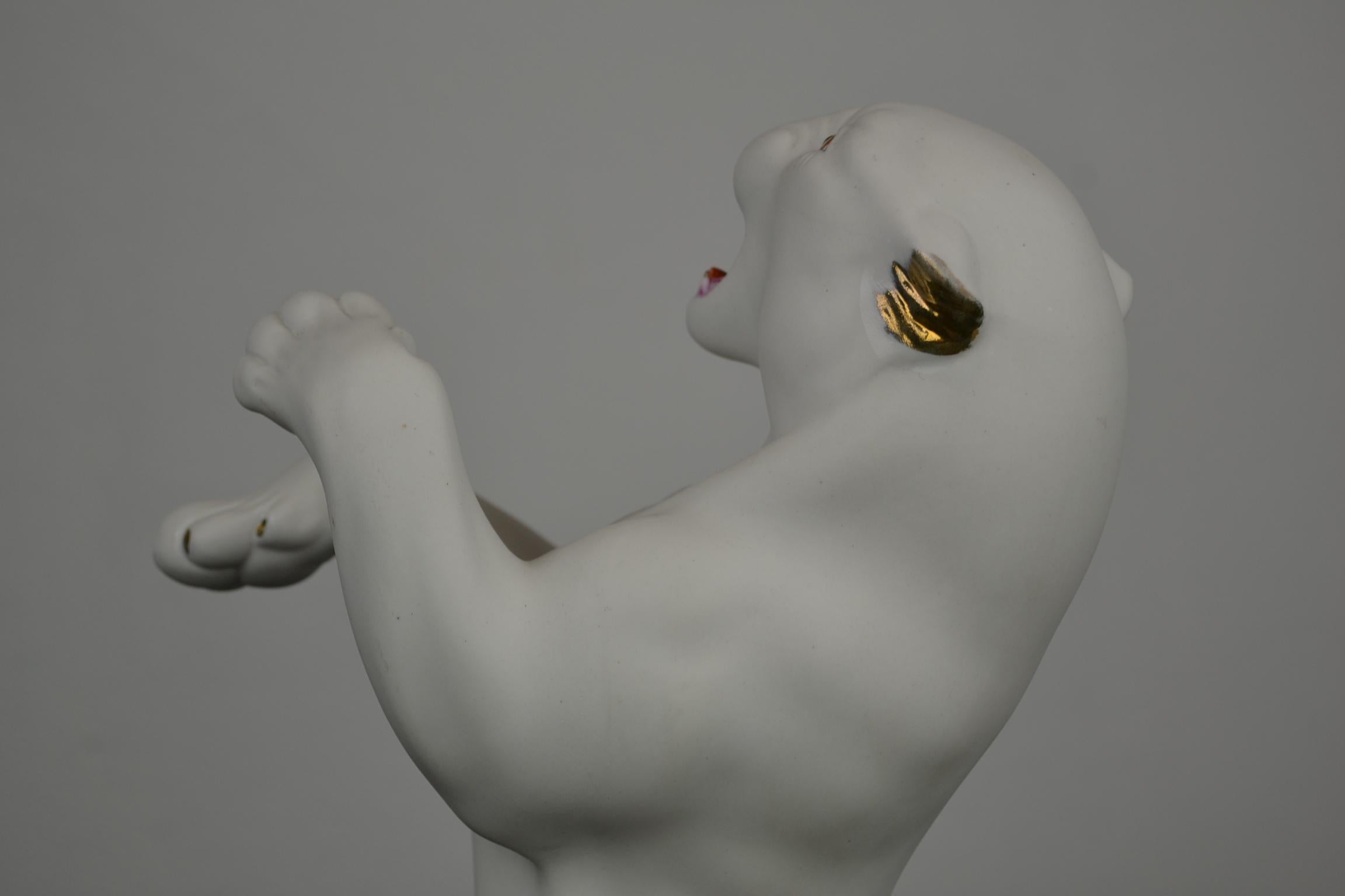 White Puma Biscuit Porcelain Sculpture  6