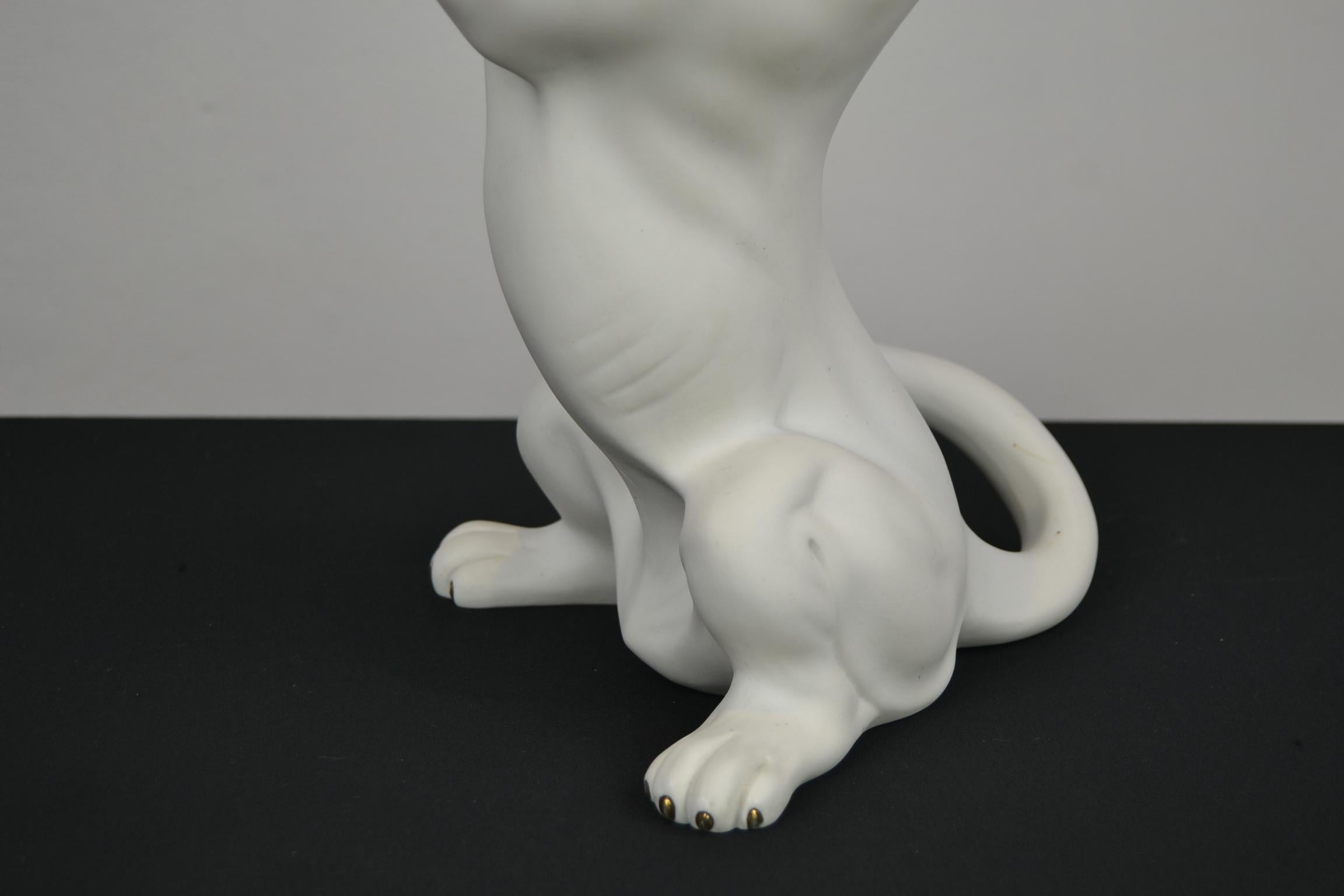 White Puma Biscuit Porcelain Sculpture  7