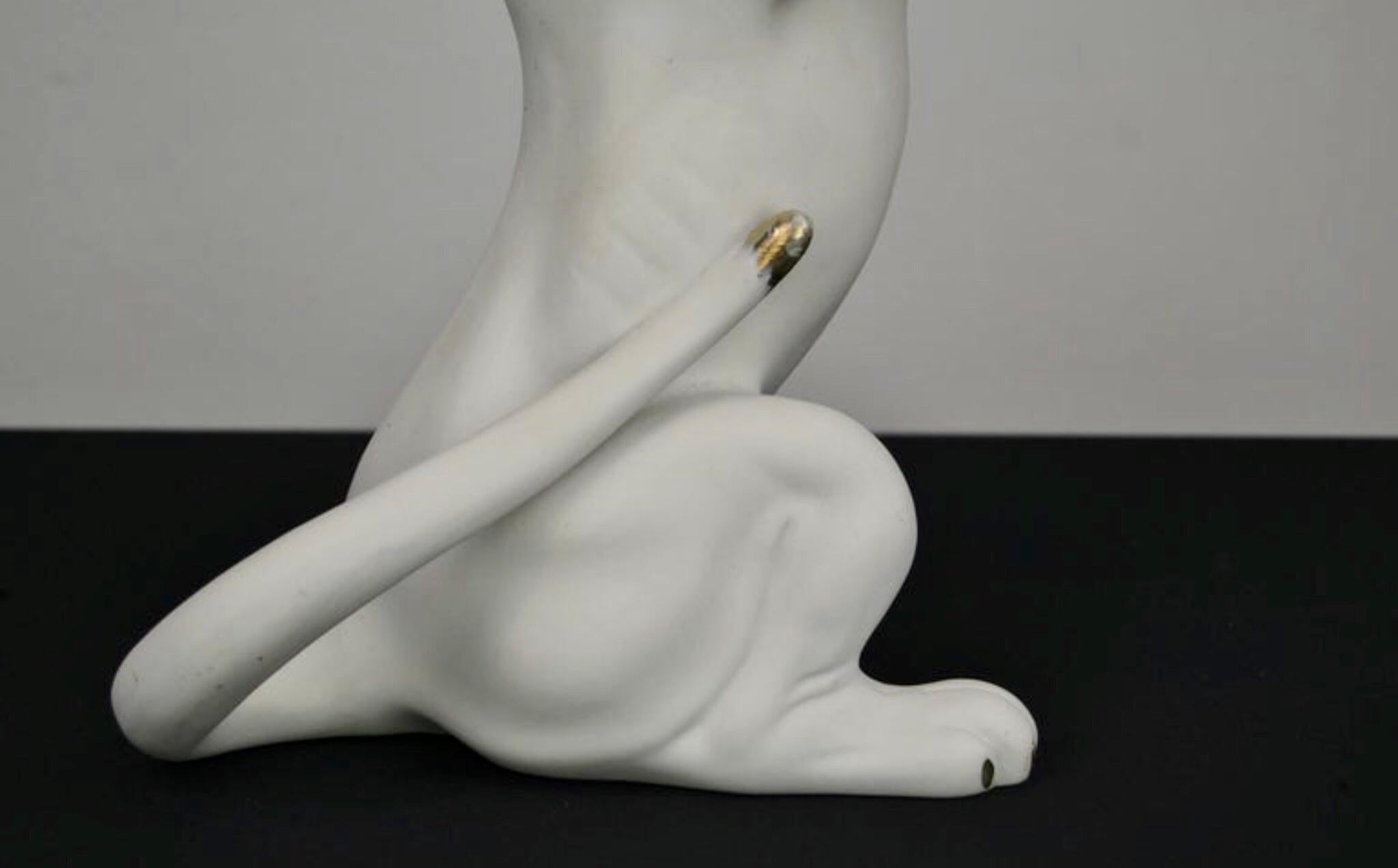 European White Puma Sculpture, 1960s For Sale