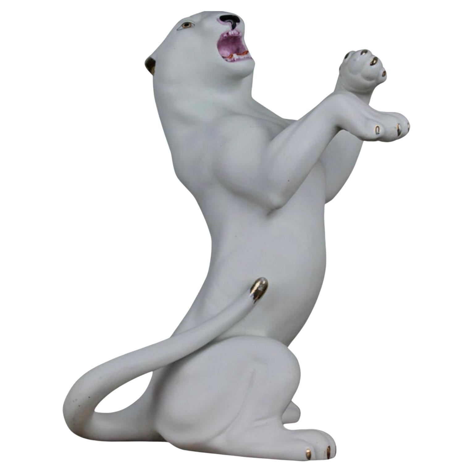 White Puma Sculpture, 1960s For Sale