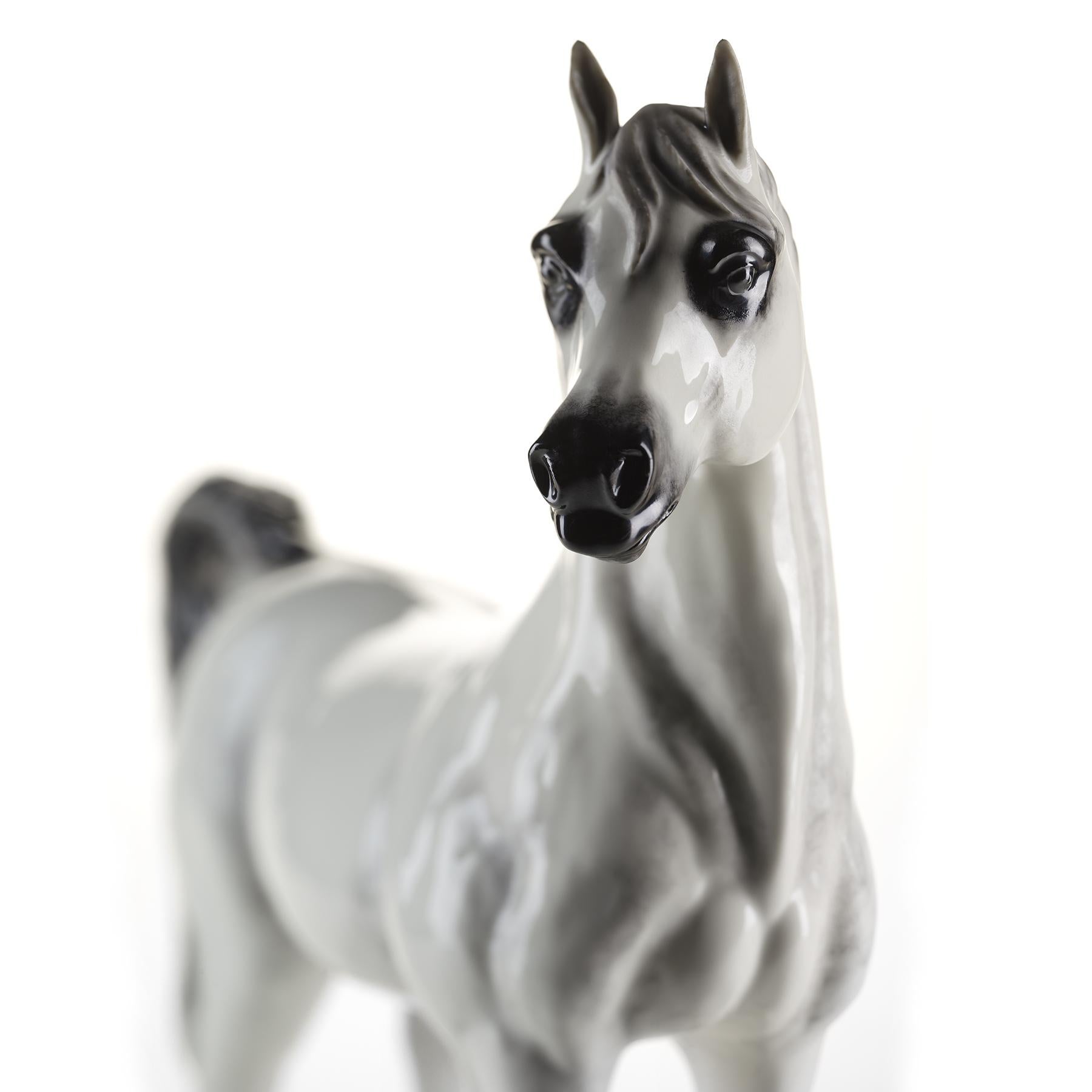 White Pure Bred Horse Sculpture For Sale 1