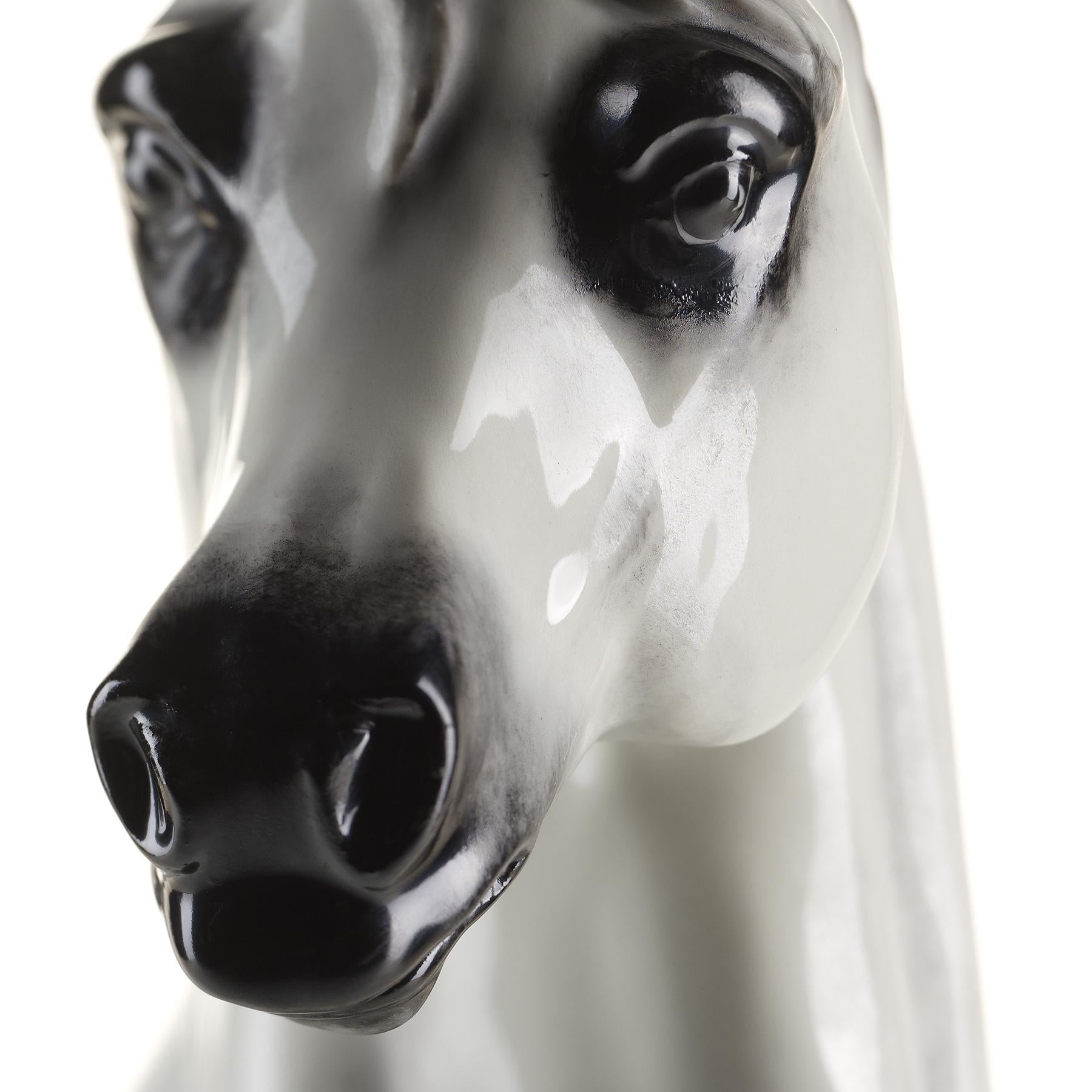 Contemporary White Pure Bred Horse Sculpture For Sale