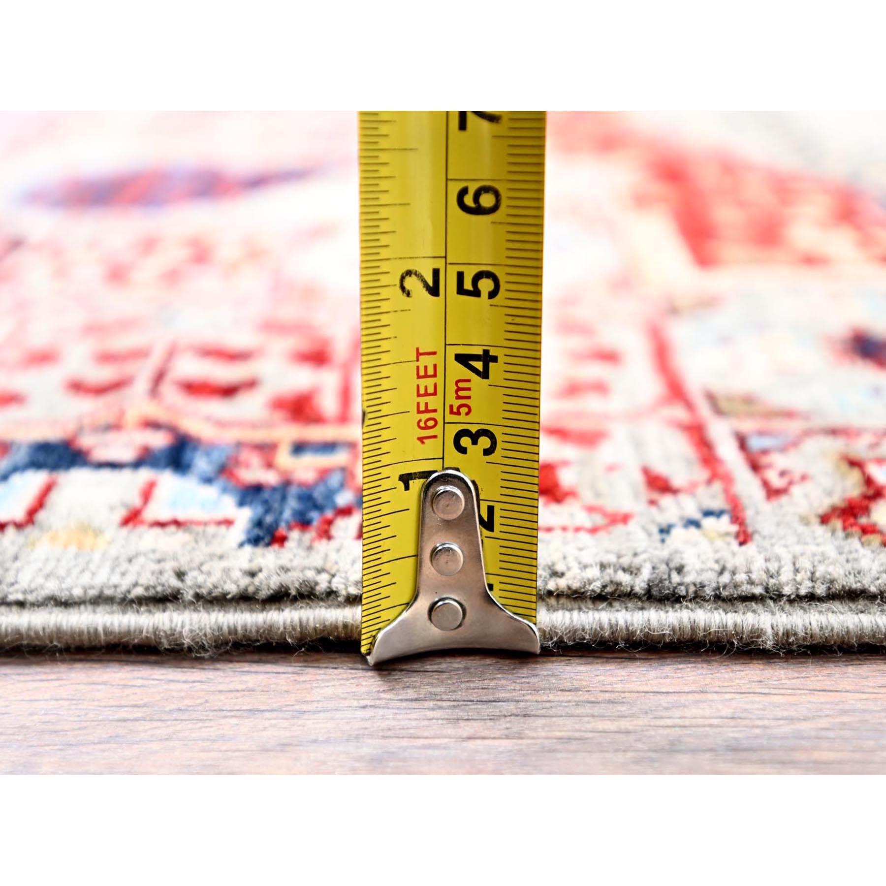 Tappeto orientale bianco in pura lana annodato a mano Mamluke Design XL Runner 2'4