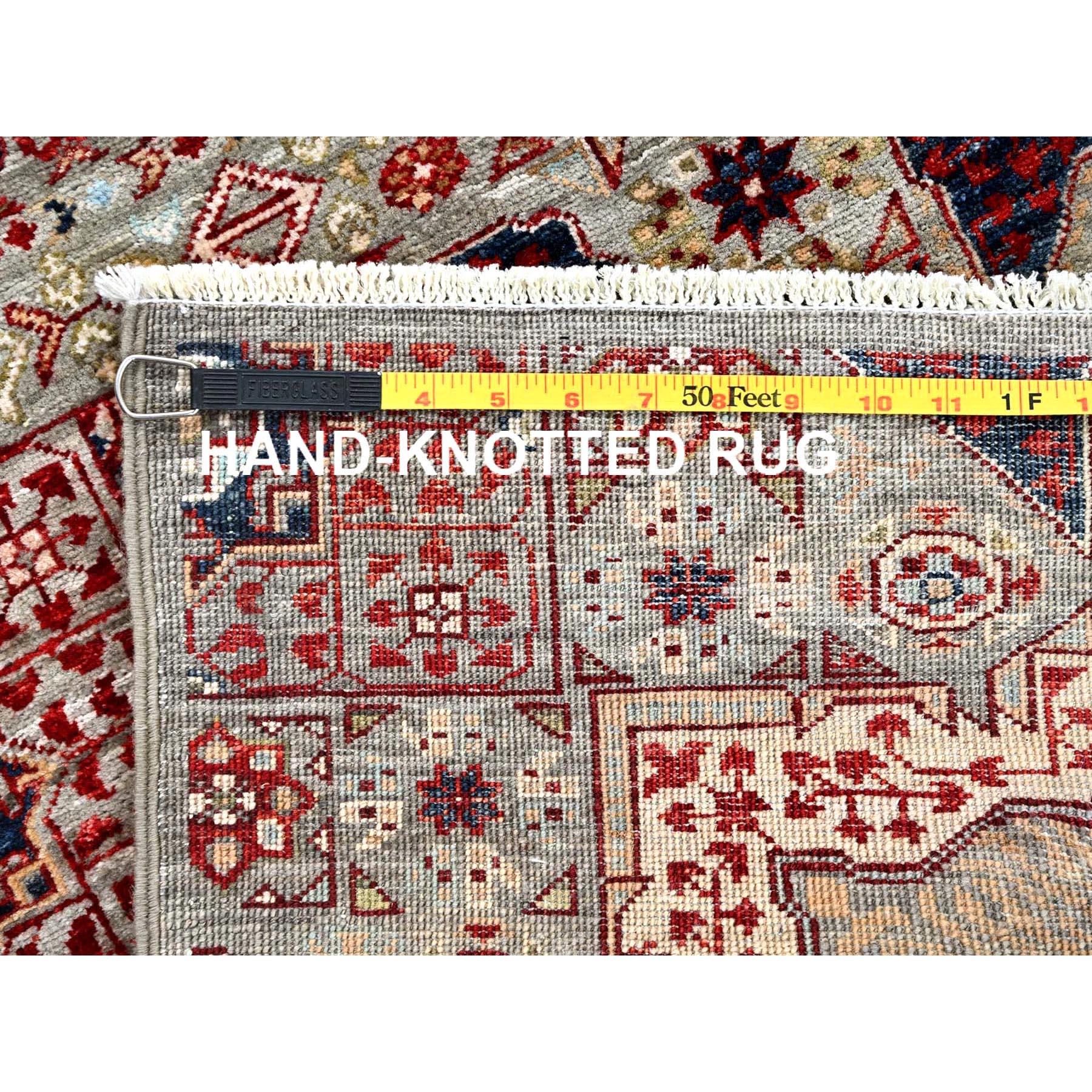 XXI secolo e contemporaneo Tappeto orientale bianco in pura lana annodato a mano Mamluke Design XL Runner 2'4