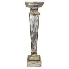 White, Purple Marble Column / Pedestal, 20th Century
