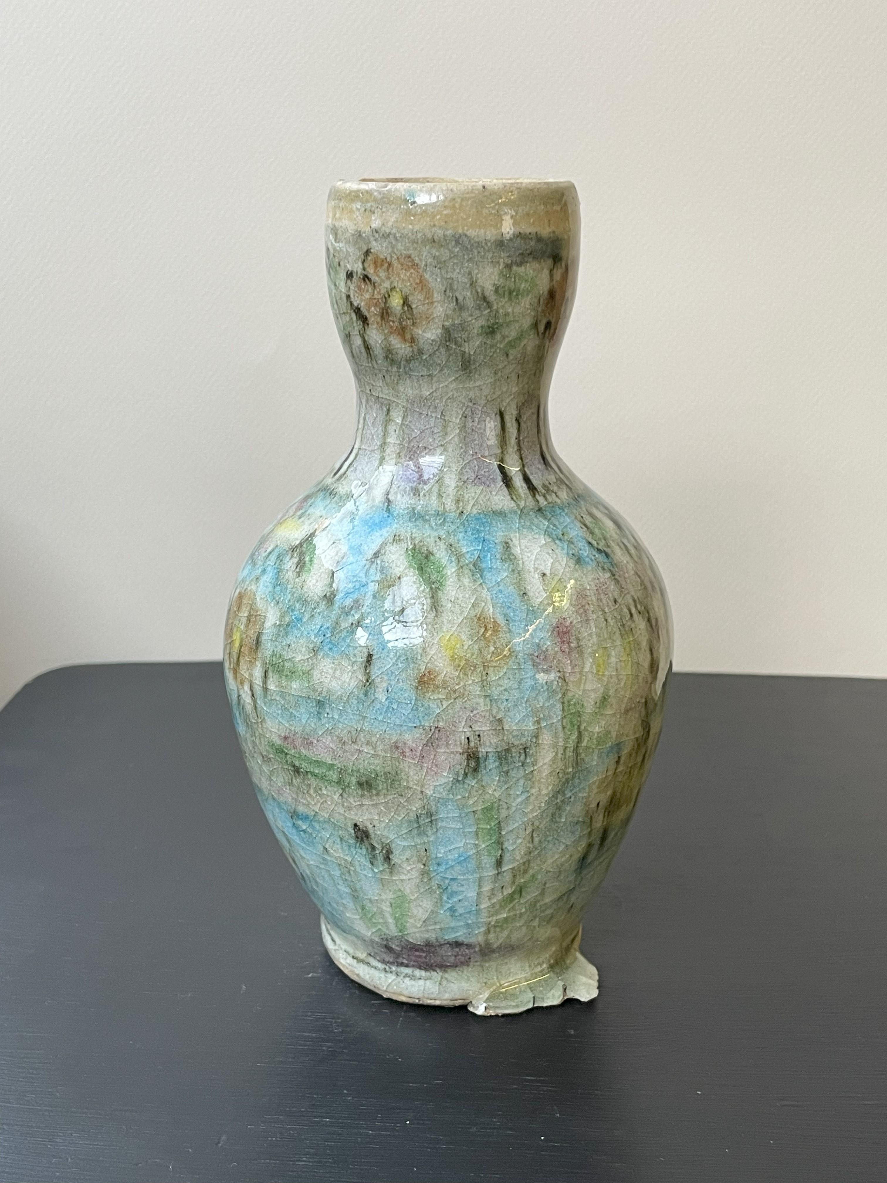 Ceramica Bottiglia Qajar bianca in vendita
