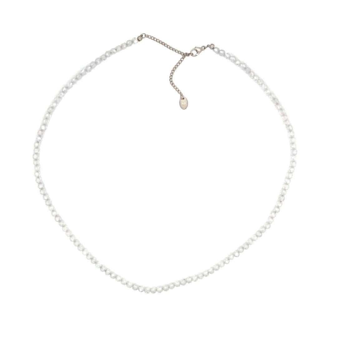 Collana girocollo regolabile con perle di quarzo bianco in vendita 4