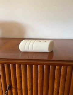 Schreibtisch-Organizer aus weißem Quarz, Italien 1980er Jahre