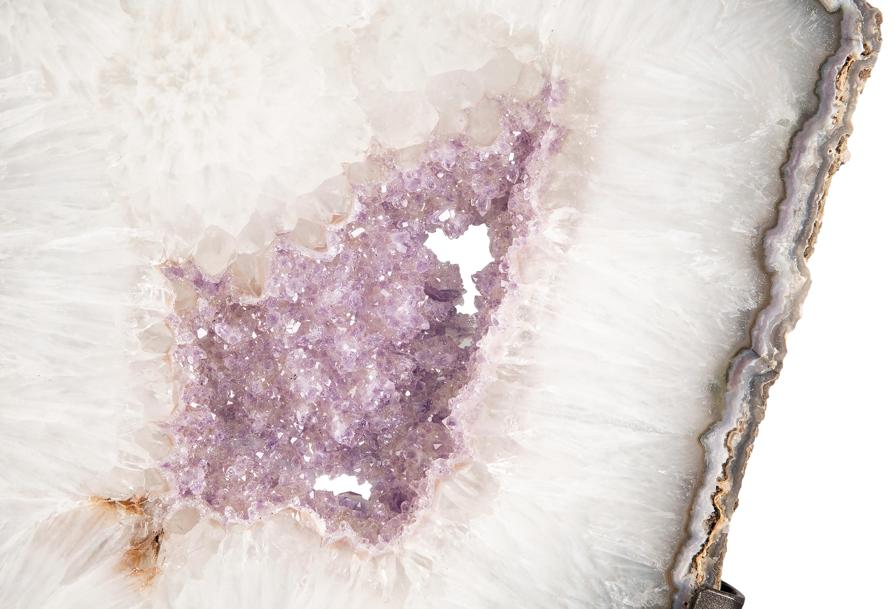 amethyst geode on stand