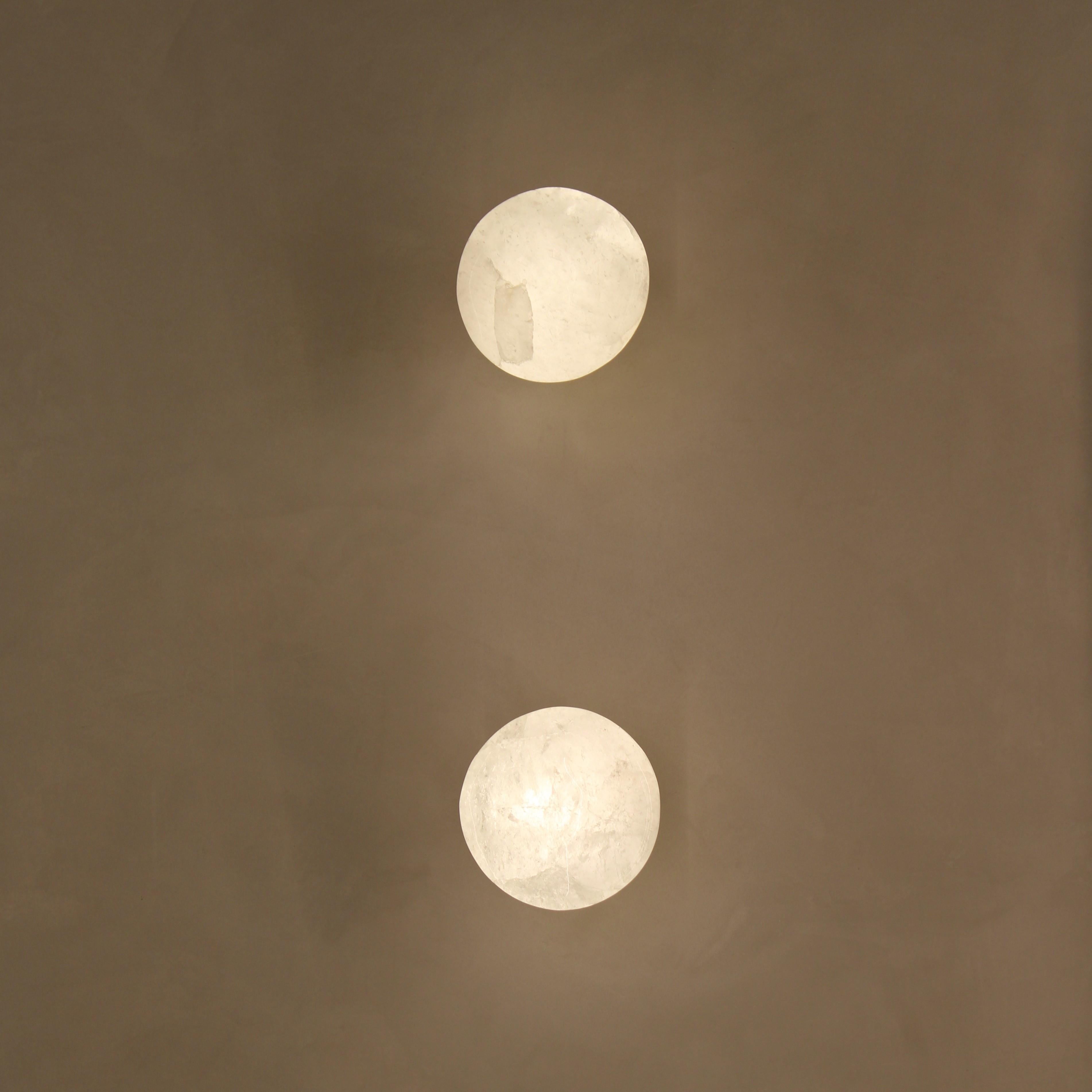 Art Déco Lampada da parete piccola in quarzo bianco IV di Aver in vendita