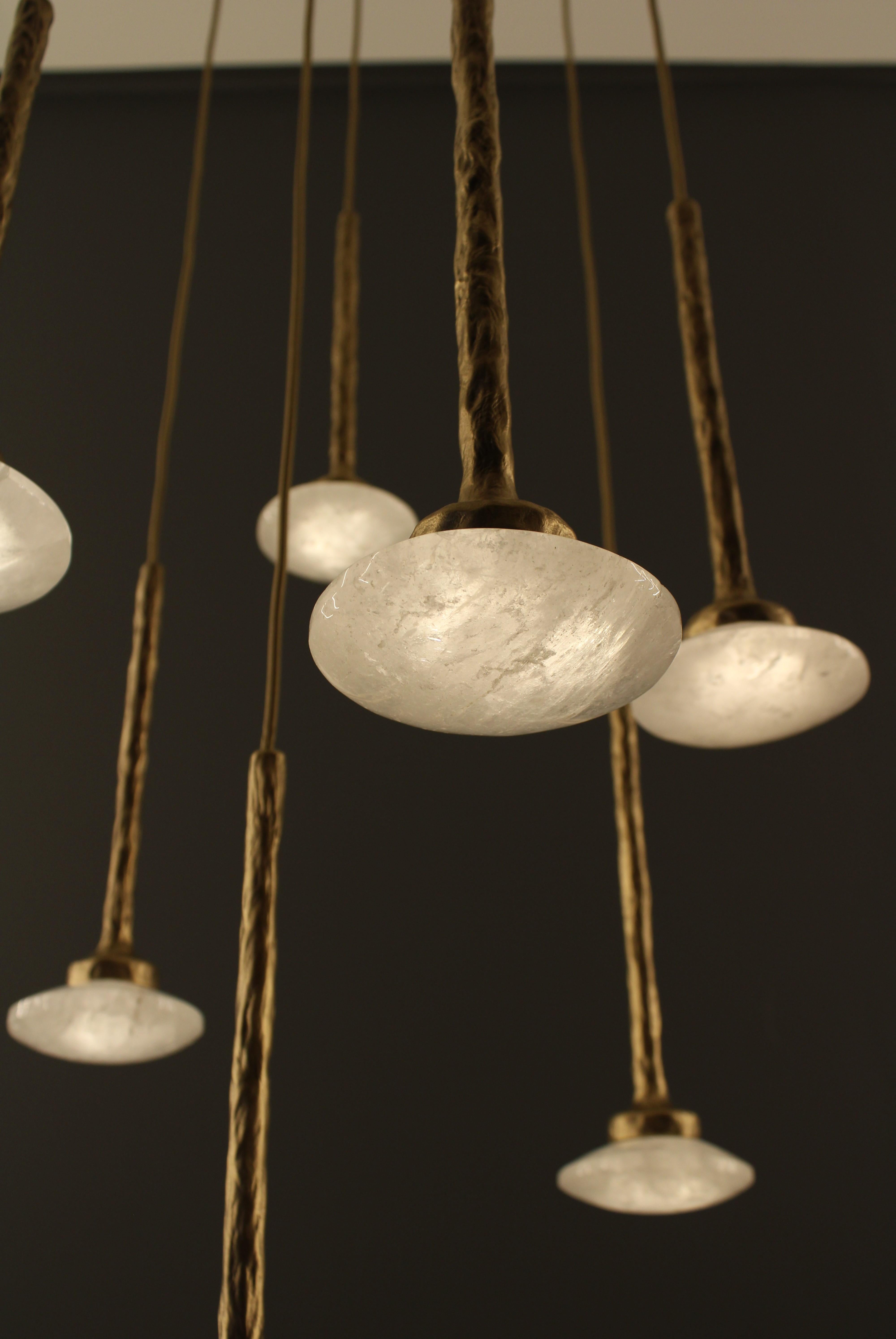 Art déco Lampe à suspension en quartz blanc par Aver en vente