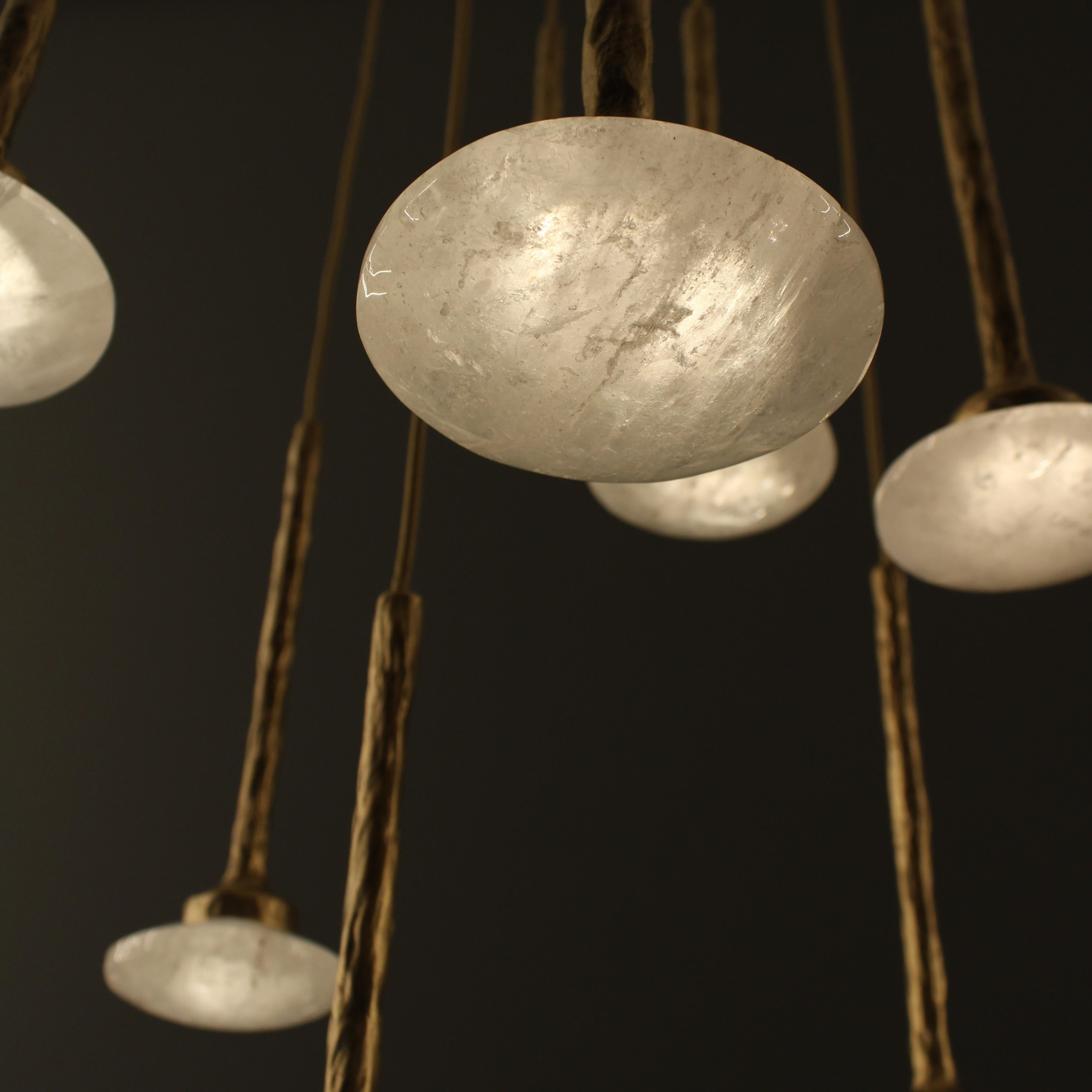 Lampe à suspension en quartz blanc par Aver Neuf - En vente à Geneve, CH
