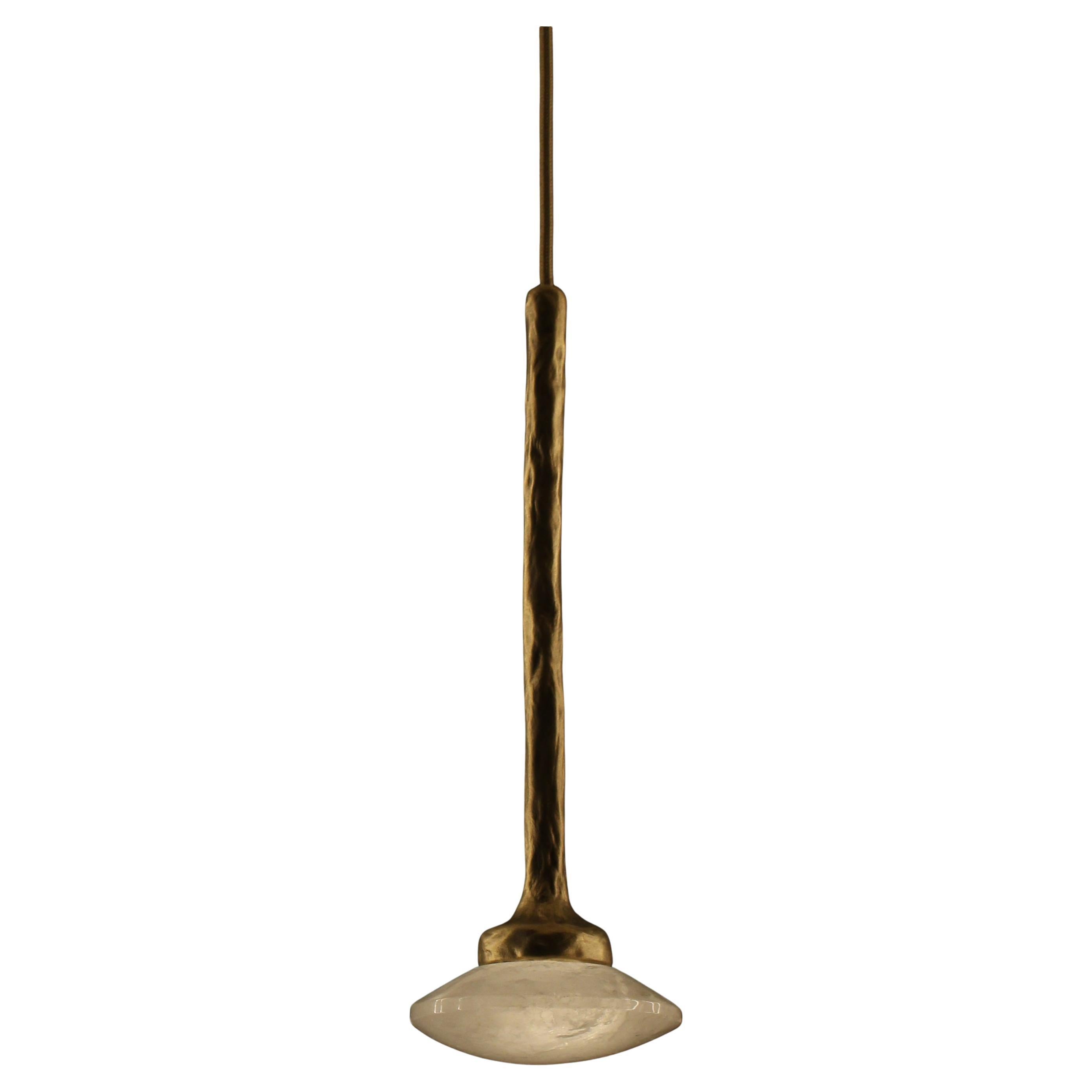 Lampe à suspension en quartz blanc par Aver en vente