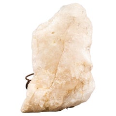 White Quartzite Mineral Specimen Mounted as a Lamp