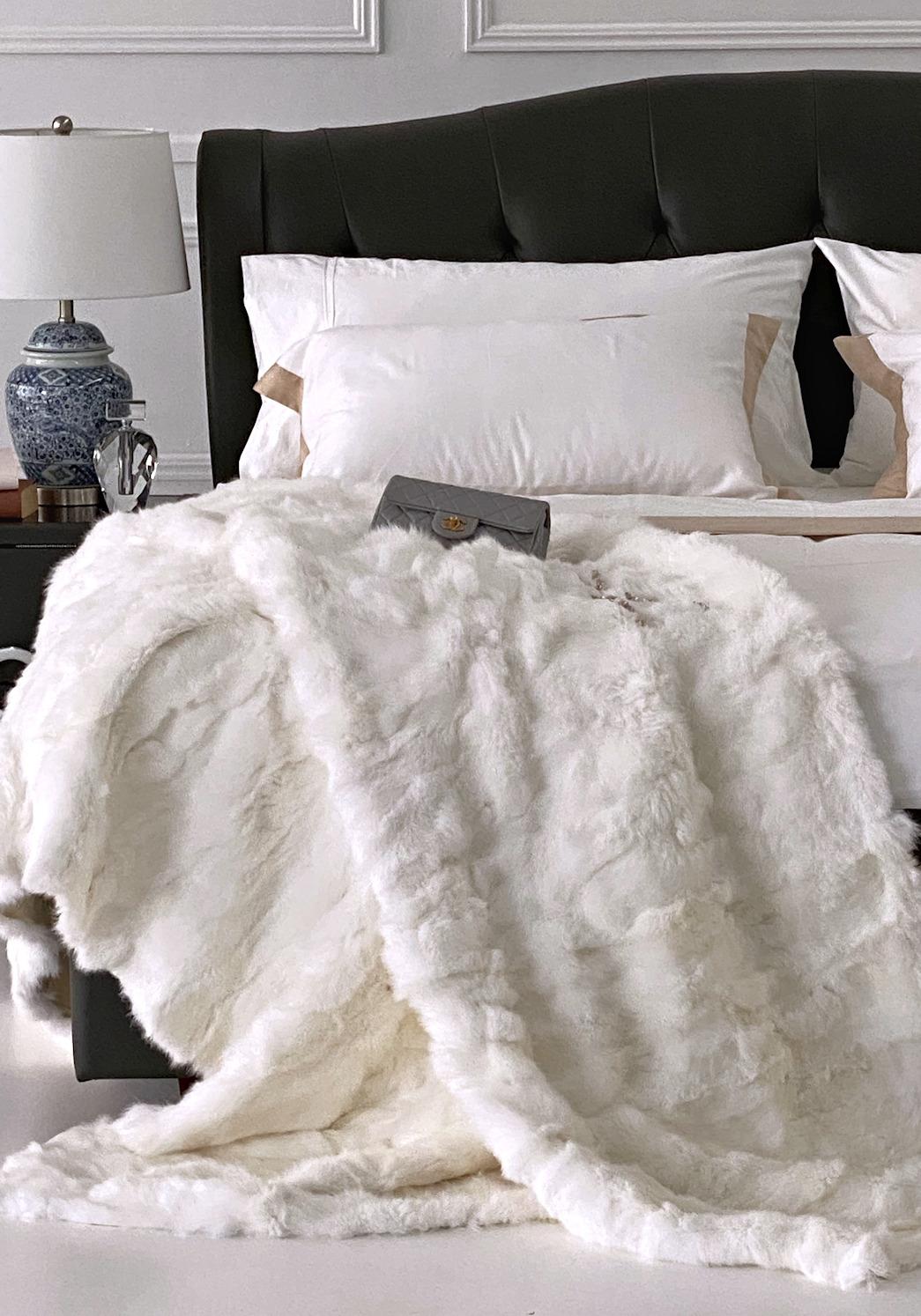 Australian White Rabbit Fur Blanket  7